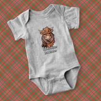 Highland Cow with MacAlister Tartan Scarf Baby Bodysuit