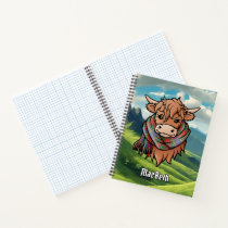 Highland Cow with MacBeth Tartan Scarf Notebook