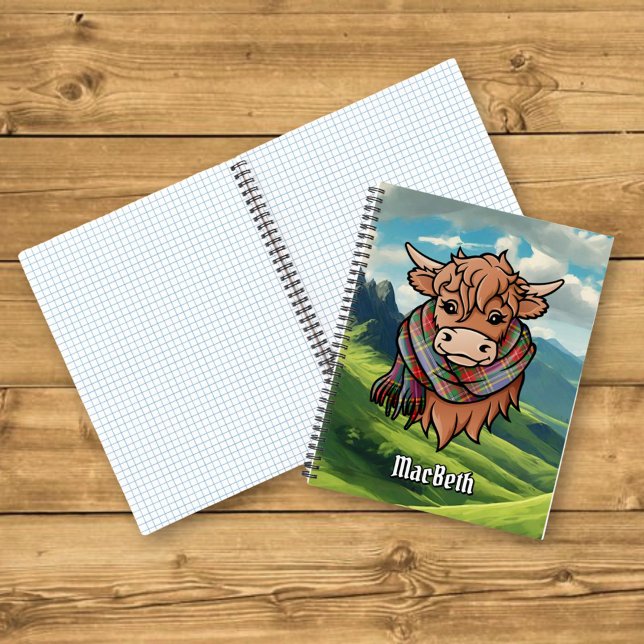 Highland Cow with MacBeth Tartan Scarf Notebook (Creator Uploaded)