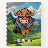 Highland Cow with Macdonald Tartan Scarf Notebook (Front)