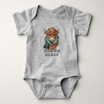 Highland Cow with MacFarlane Ancient Hunting Scarf Baby Bodysuit