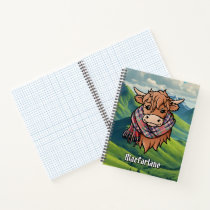 Highland Cow with MacFarlane Tartan Scarf Notebook