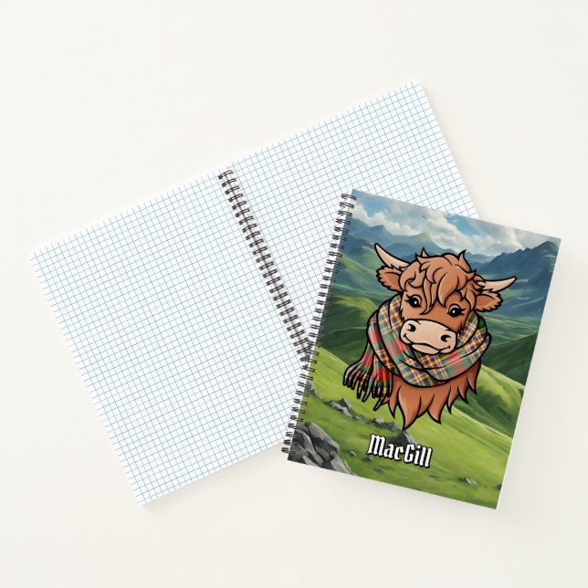Highland Cow with MacGill Tartan Scarf Notebook (Inside)