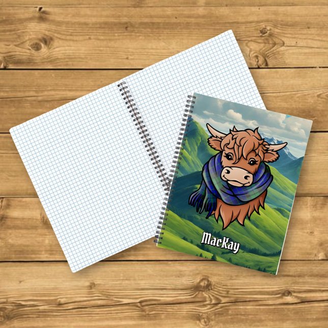Highland Cow with MacKay Tartan Scarf Notebook (Creator Uploaded)