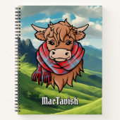Highland Cow with MacTavish Tartan Scarf Notebook (Front)