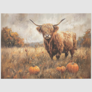 Highland Cow with Pumpkins Tissue Paper