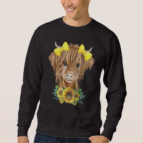 Highland Cow With Sunflowers Sweatshirt