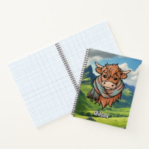 Highland Cow with Wilson Ancient Tartan Scarf Notebook