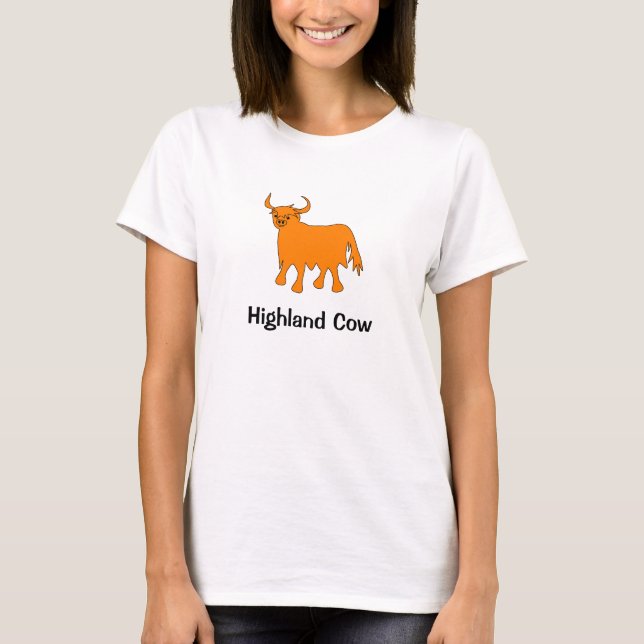 Highland Cow womens t shirt design (Front)