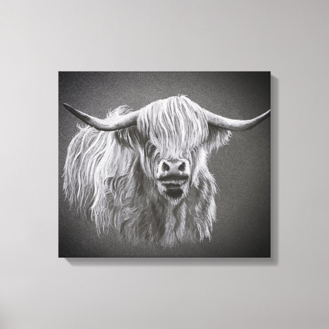 Highland Cow Wrapped Canvas Print (Front)