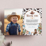 Highland Cowboy Birthday Photo Thank You Card<br><div class="desc">Our Highland Cowboy Thank You Cards are the perfect way to show gratitude and appreciation to your guests for celebrating with you. The design features a festive and colorful layout with space for a personalized message or a "thank you" note. They are perfect for sending out after the party to...</div>
