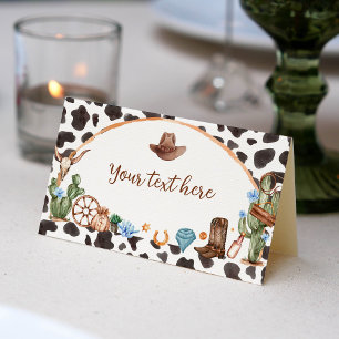 Highland Cowboy Birthday Place Card