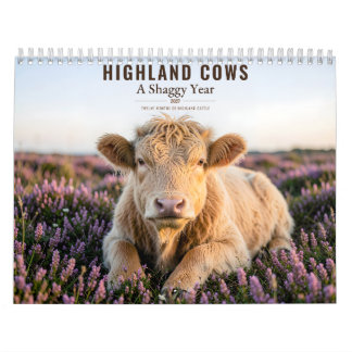 Highland Cows 2027 Shaggy Cow Farmhouse Decor Calendar