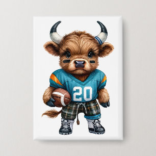 Highland Cows and Football Button