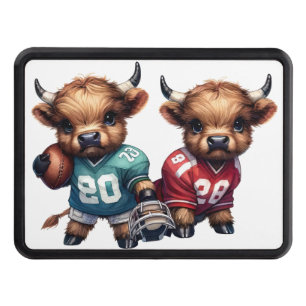 Highland Cows and Football Hitch Cover