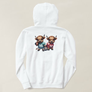 Highland Cows and Football Hoodie