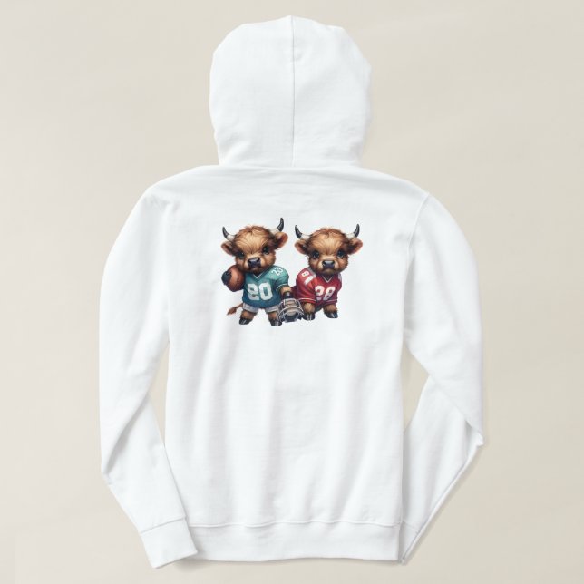 Highland Cows and Football Hoodie (Design Back)