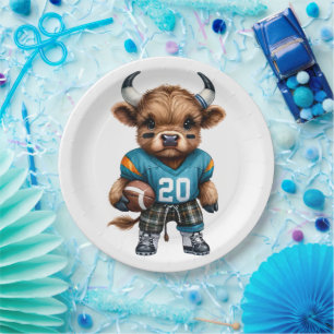 Highland Cows and Football Paper Plates
