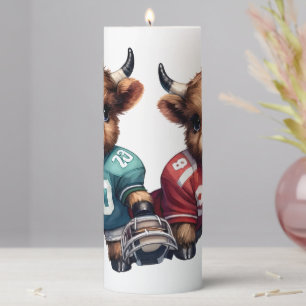 Highland Cows and Football Pillar Candle