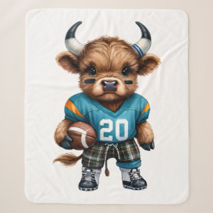 Highland Cows and Football Sherpa Blanket