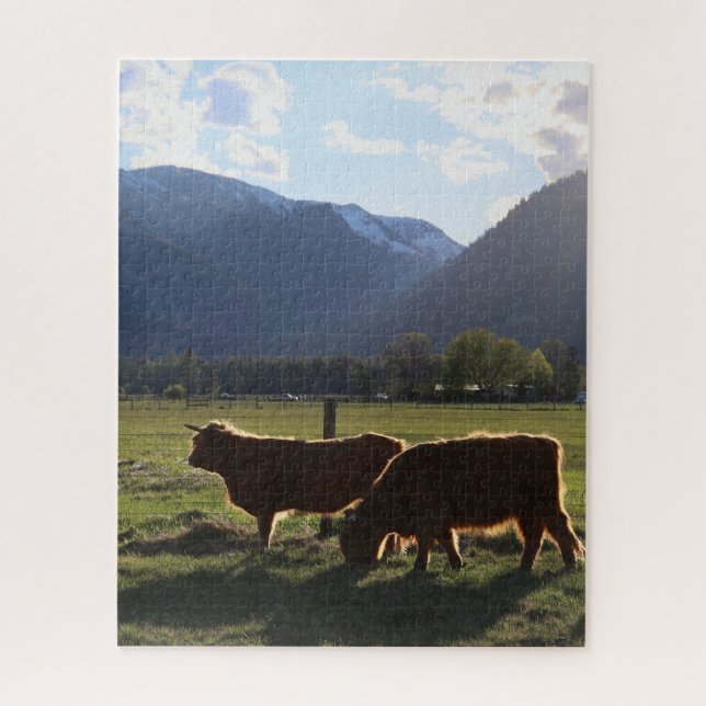 Highland Cows in Montana Puzzle (Vertical)