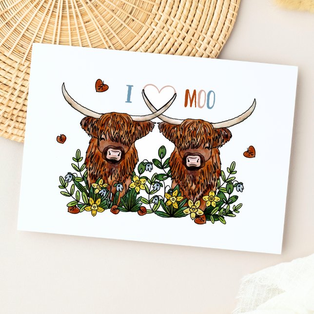 Highland Cows Love You Postcard (Creator Uploaded)