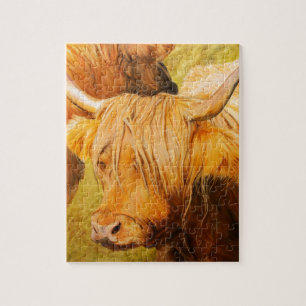 Highland cows, scottish cattle jigsaw puzzle
