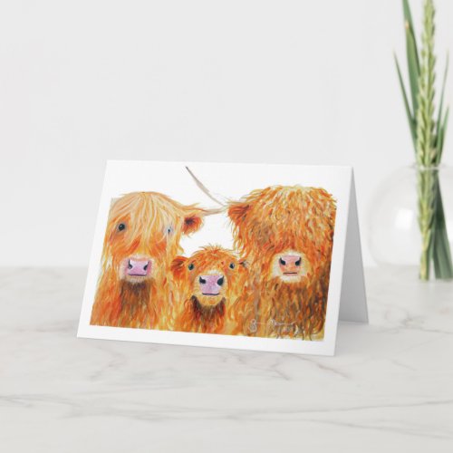 Highland Cows We 3 Coos Greeting Cards