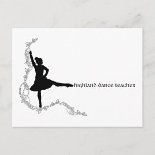 Highland Dance Teacher - Black Silhouette Postcard
