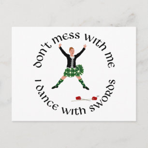 Highland Dancer Don't Mess With Me Postcard
