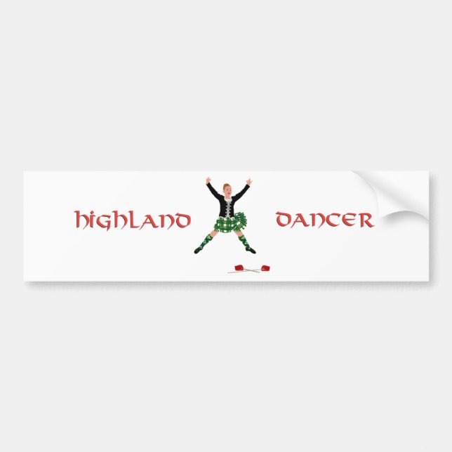 Highland Dancer Ghillie Callum Sword Dance Bumper Sticker (Front)
