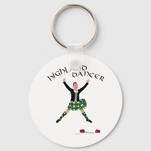 Highland Dancer Ghillie Callum Sword Dance Keychain (Front)