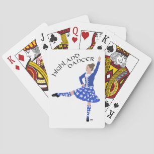 Highland Dancer in Blue Poker Cards