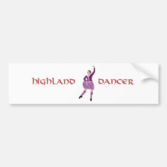 Highland Dancer Pink Aboyne Bumper Sticker (Front)