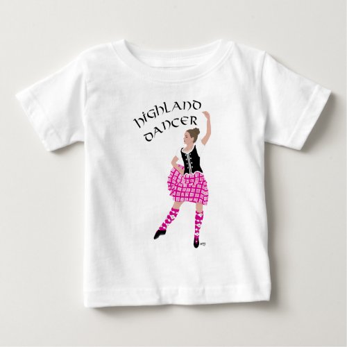 Highland Dancer Pink Baby T_Shirt