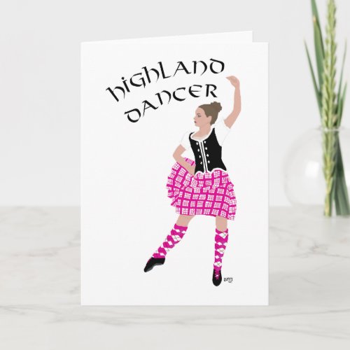 Highland Dancer Pink Card