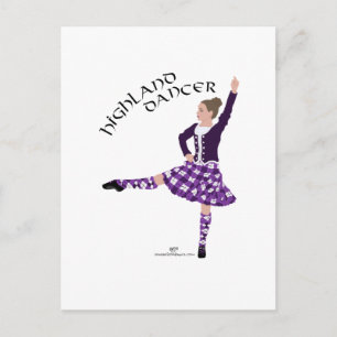 Highland Dancer Purple Postcard