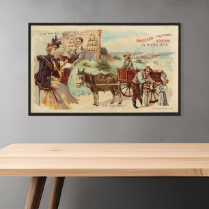 Highland Evaporated Cream Vintage Ad Poster