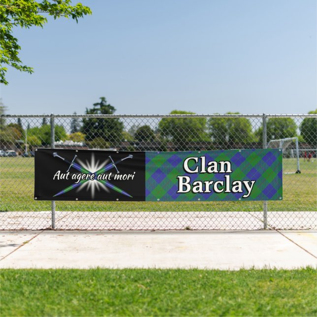 Highland Festival Clan Barclay Hunting Tartan Tent Banner (Insitu)