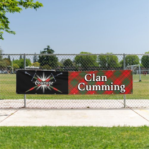 Highland Festival Clan Cumming Red Tartan Tent Banner