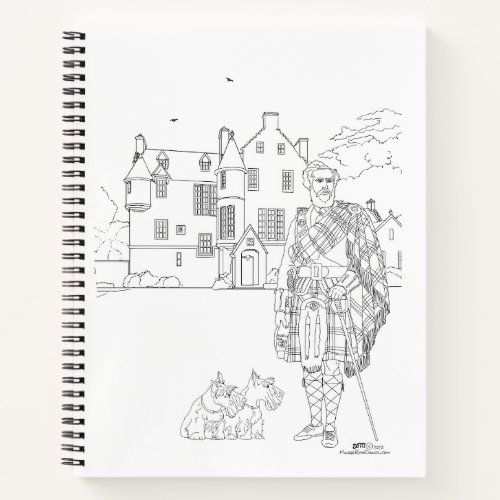 Highland Gent with Scottie Dogs Spiral Notebook