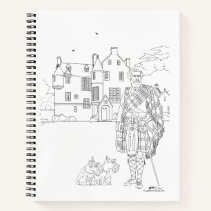 Highland Gent with Scottie Dogs Spiral Notebook