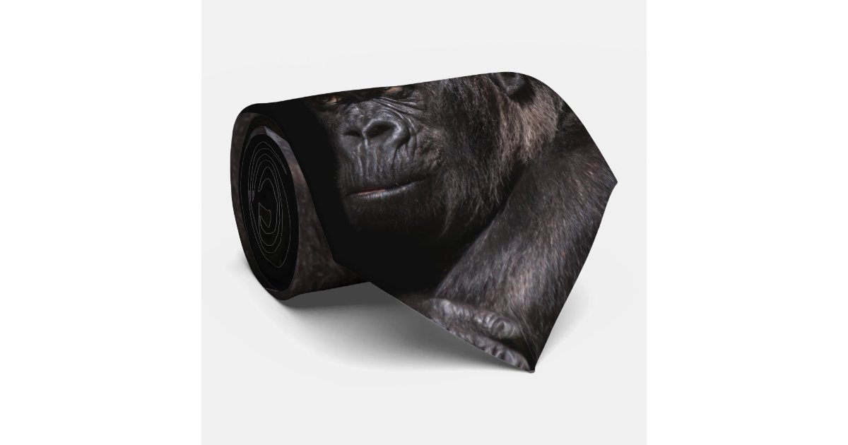 Gray Polyester Gorilla Tie