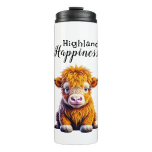 Highland Happiness   Cute Baby Cow Thermal Tumbler
