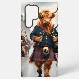 Highland Harmony: Bagpipe Highland Cow Band Samsung Galaxy S22 Ultra Case