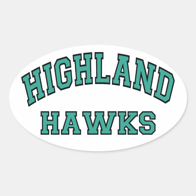Highland Hawks Oval Sticker (Front)