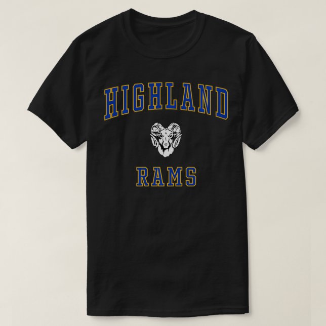 Highland High School Rams  T-Shirt (Design Front)