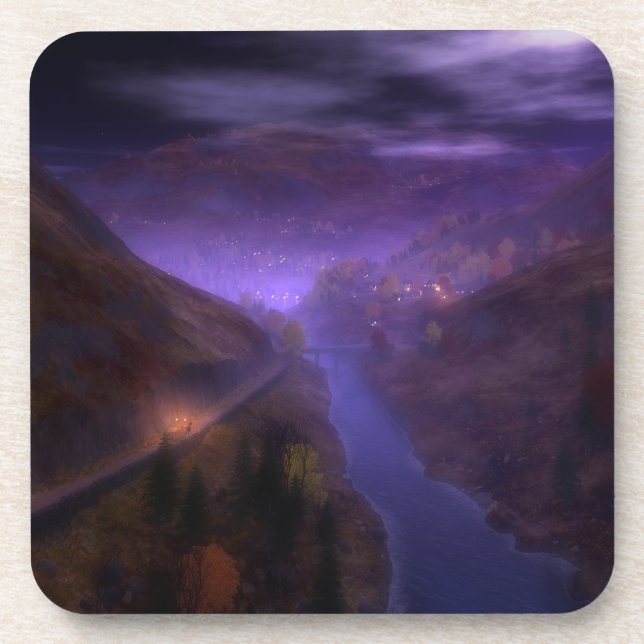 Highland Home Lights Cork Coasters (Front)