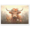 Highland in the Meadow with Flowers Decoupage