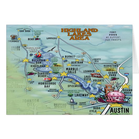 Highland Lakes Area Cards (Front Horizontal)